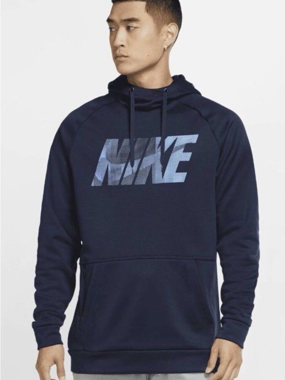 Nike Men's Dark Blue Graphic Pullover Hoodie